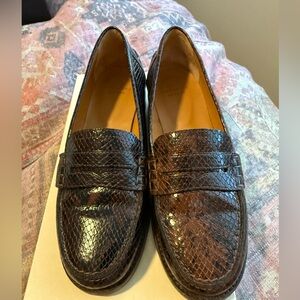 Sezane Snakeskin Loafers - size 37